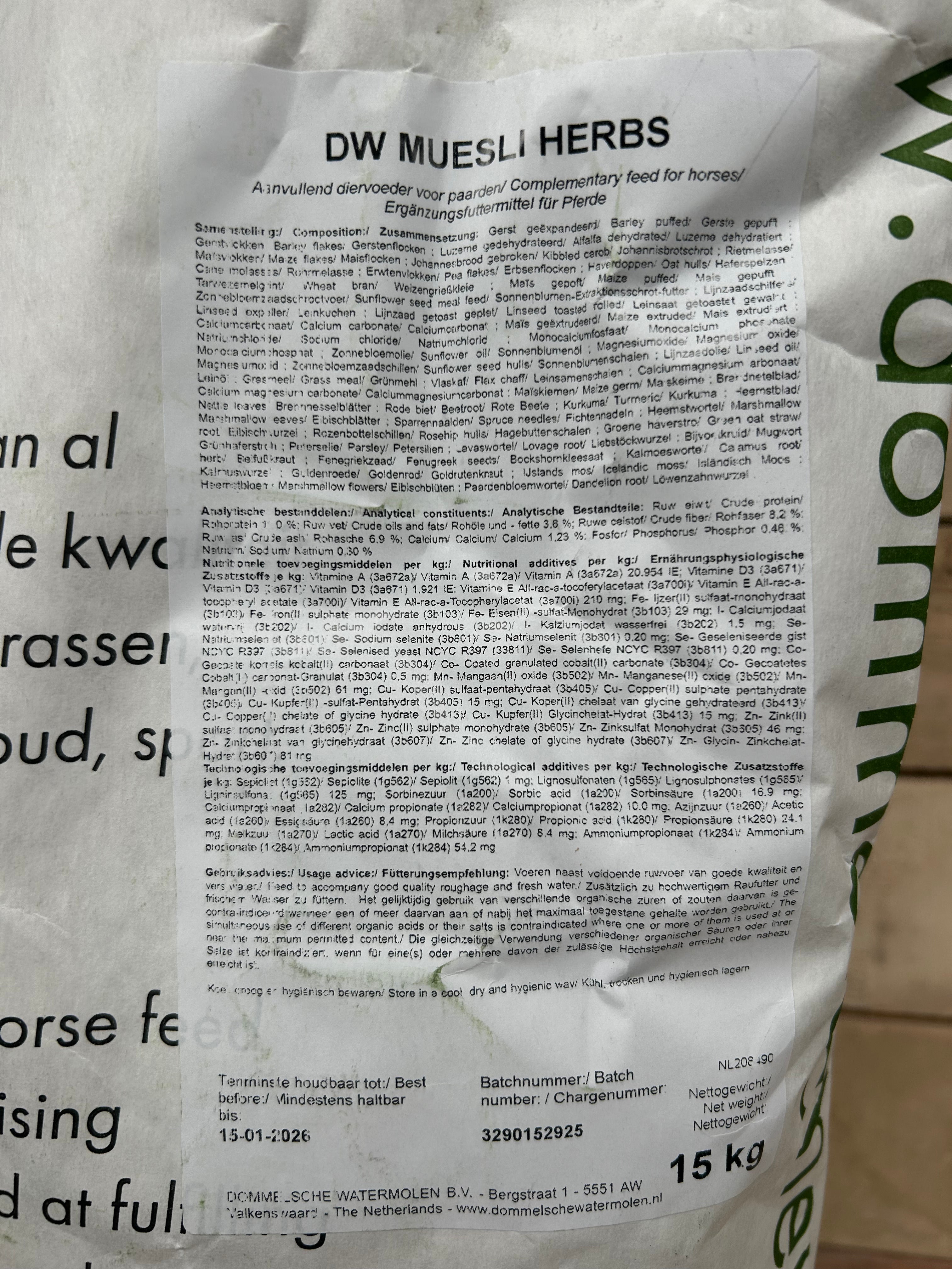 DW Muesli Herbs 15 kg